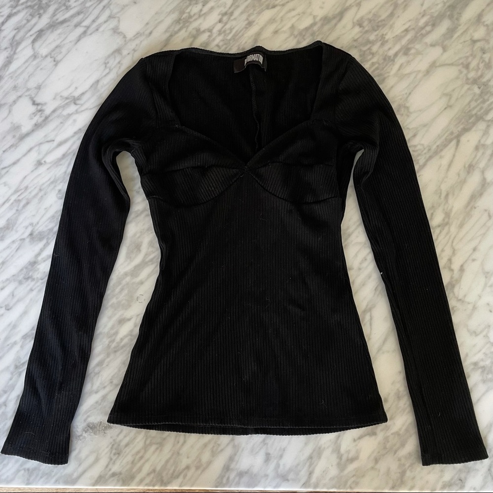 Reformation black sweetheart long sleeve